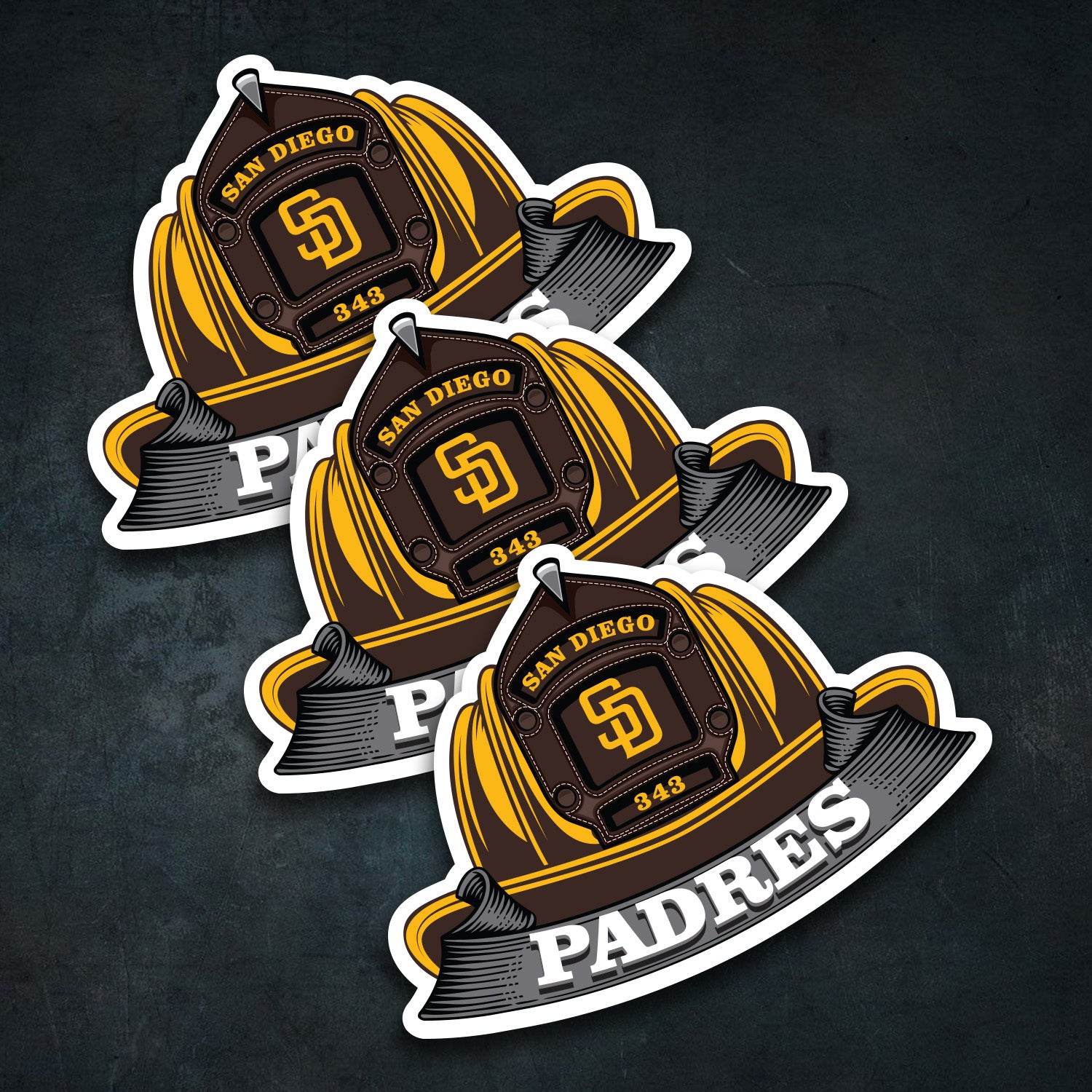 MLB (NATIONAL LEAGUE) Fire Helmet Sticker - 3 PACK